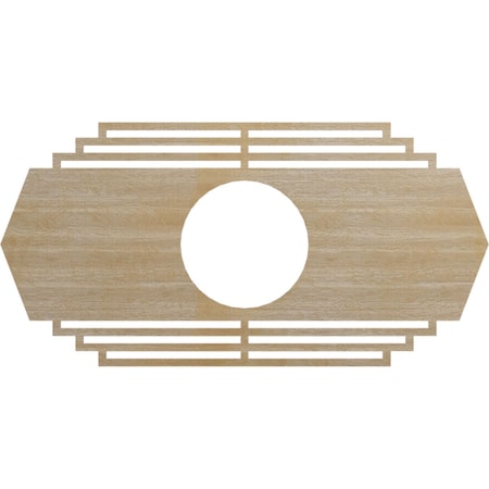 Ekena Millwork Chrysler Wood Fretwork Pierced Ceiling Medallion, Hickory, 40"W x 20"H x 10 1/2"ID x 3/8"T CMWP40X20X0375CSHI